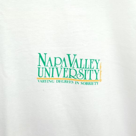 Vintage Napa Valley Uni Tee by Crazy Shirts 90s White Graphic Single Stitch‎ - Picture 7 of 13